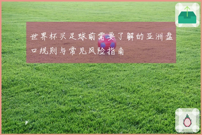 世界杯买足球前需要了解的亚洲盘口规则与常见风险指南